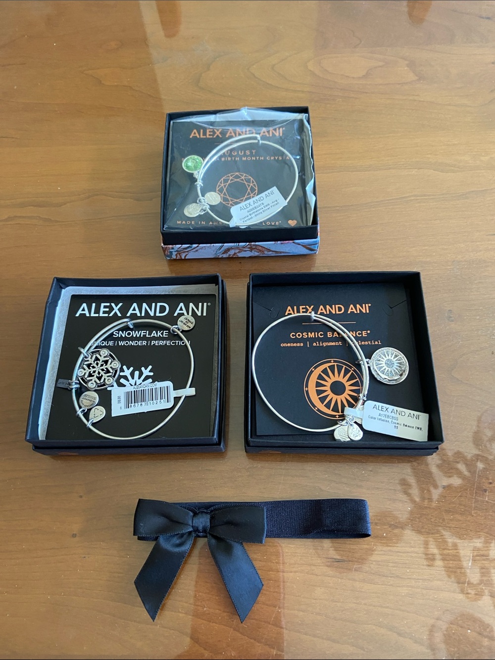 Alex and Ani Silver Bangles with Green and Silver Accents. A Collection for Her!